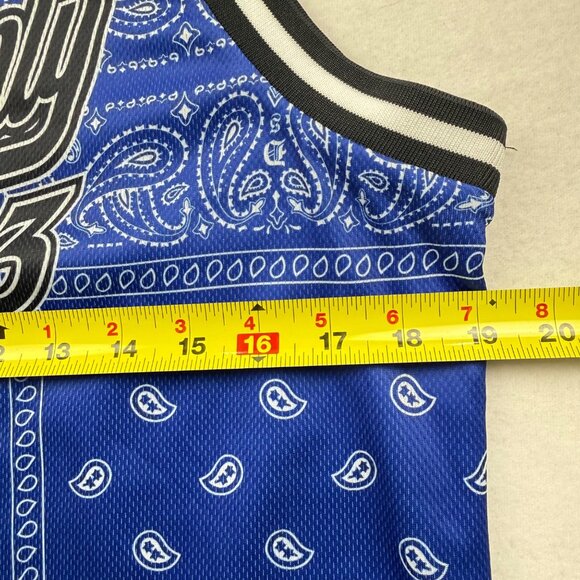 NWT Dogg Supply Men's Royal Blue Mesh Bandana Basketball Jersey Tank Size Small - Picture 7 of 8